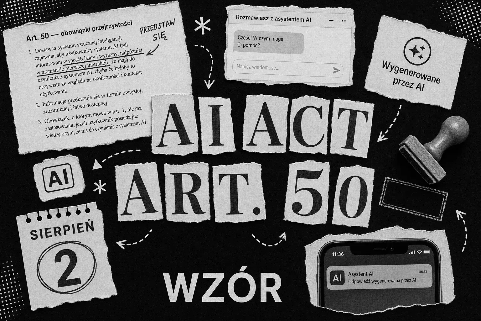 Art. 50 AI Act w interfejsie - ujawnienie AI i etykietowanie treści