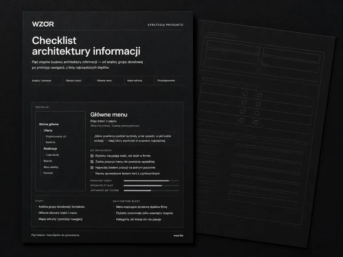 Podgląd materiału Checklist architektury informacji